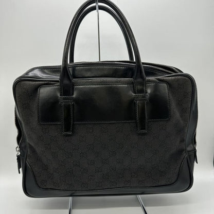 Gucci 101666 Handbag Business Bag Black GG Canvas Women Men Fashion  Gift