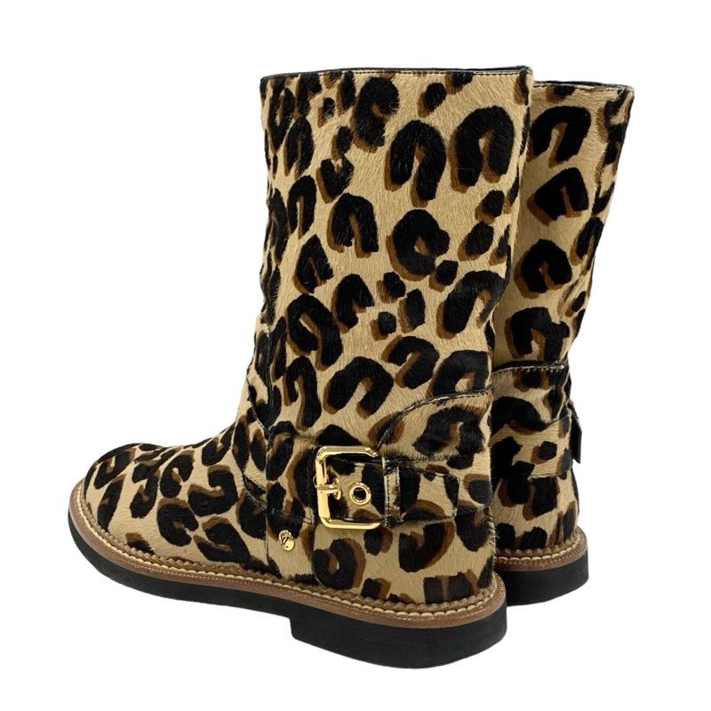Louis Vuitton Boots Short Boots Shoes Halako Brown Ankle Boots Leopard Belt