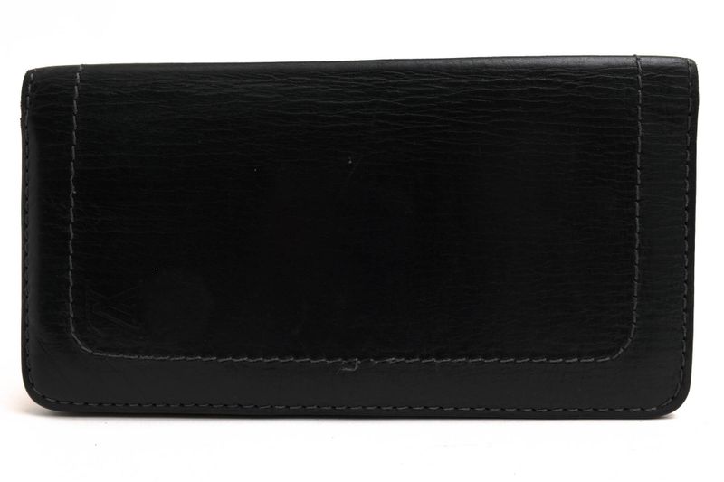 Louis Vuitton Long Wallet Men Leather Genuine Black M97020 Utah Porto Valur