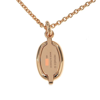 Hermes Necklace Mini Maillon PM Marron Glace Rghardware Chaine D'ancre