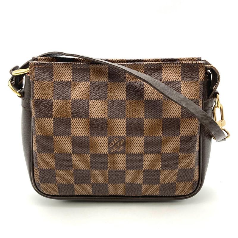 Louis Vuitton Trousse Makeup Pochette Hand Pouch Damier Ebène N51982 Brown
