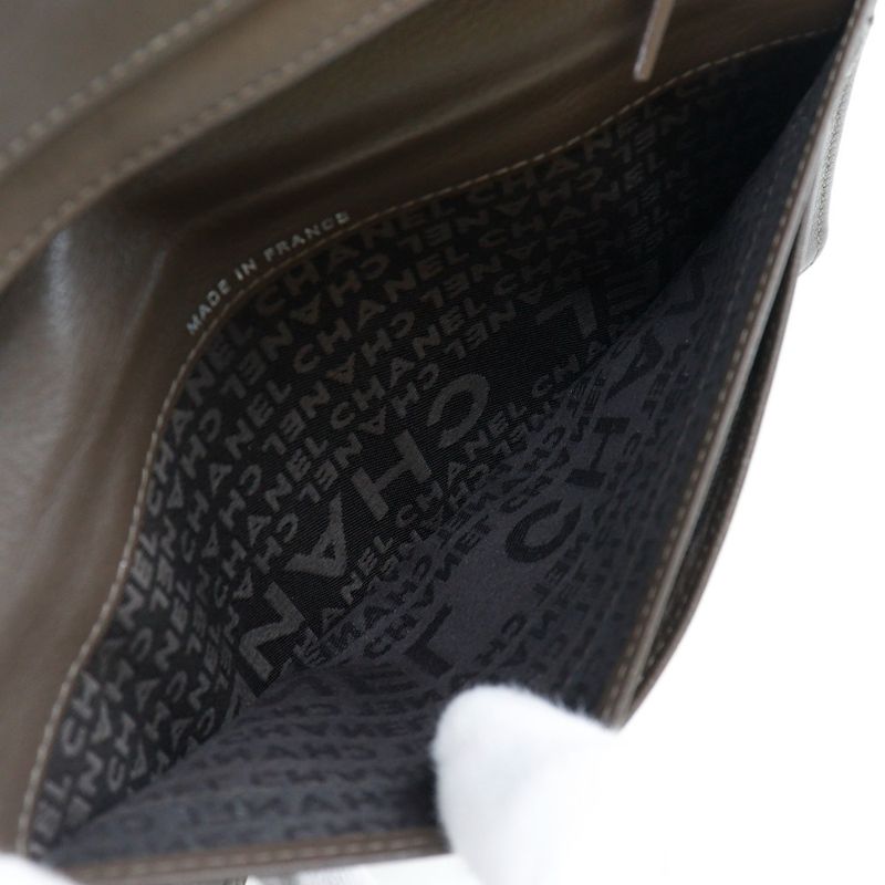 Chanel Coco Mark Enamel Bronze Women's Long Wallet