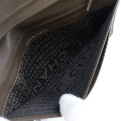 Chanel Coco Mark Enamel Bronze Women's Long Wallet