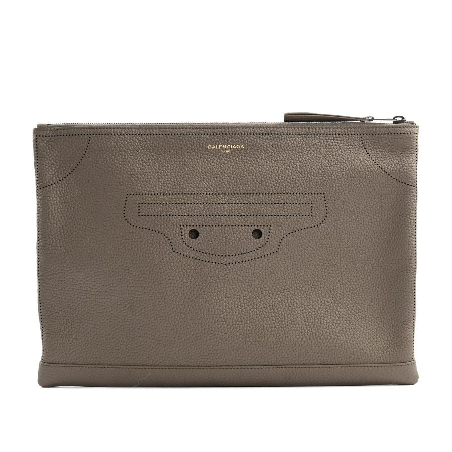 Balenciaga Clutch Leather Greige