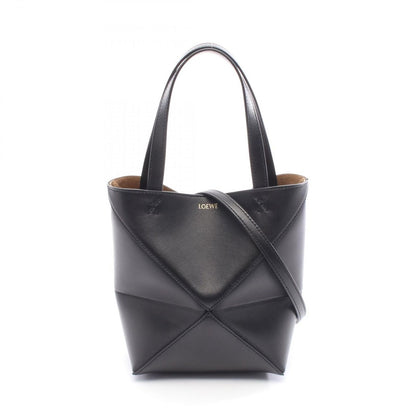 Loewe Handbag Puzzle Fold Mini Black Leather Tote