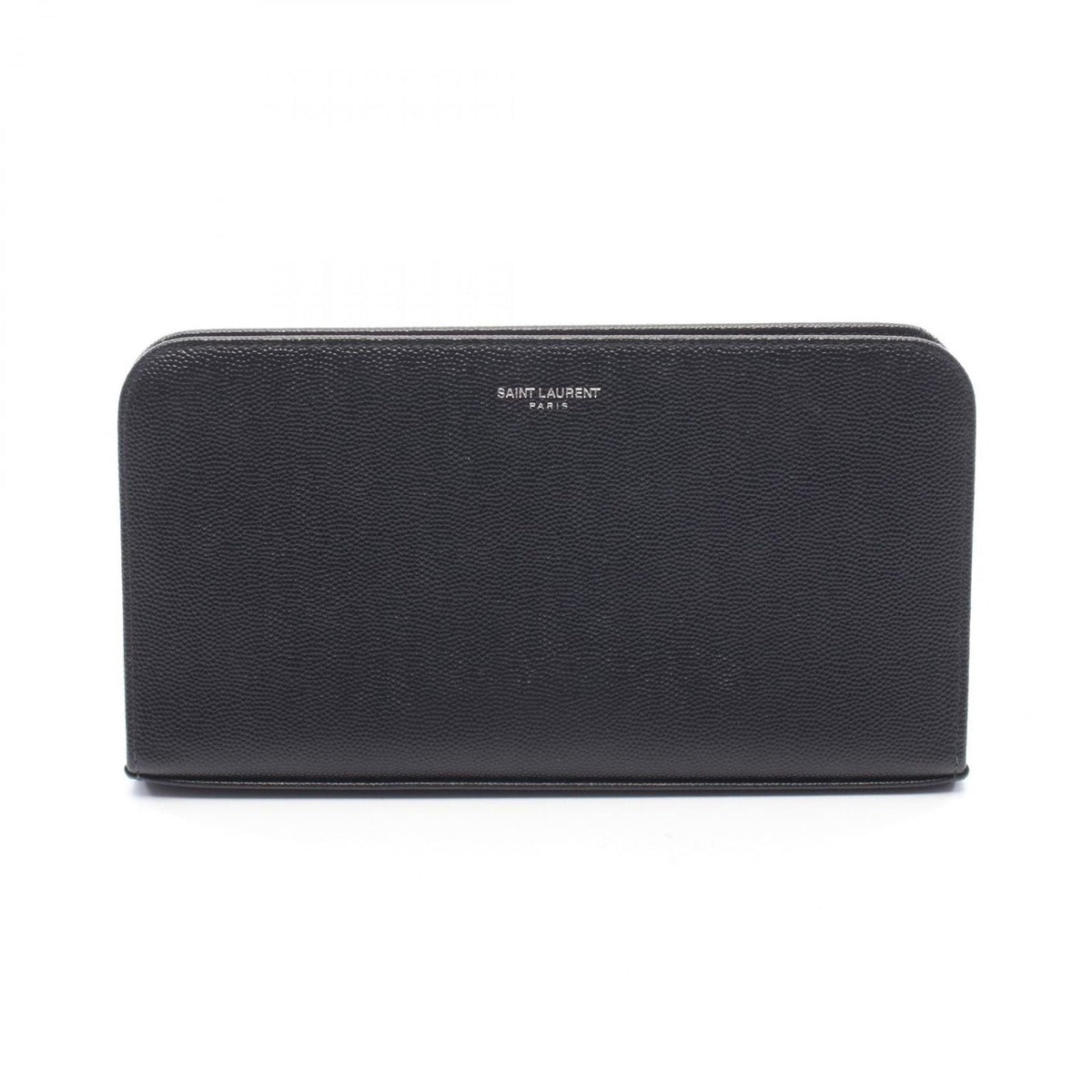 Saint Laurent Paris Round Wallet Black Leather