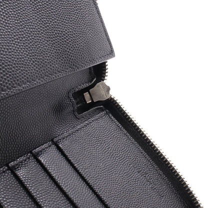 Saint Laurent Paris Round Wallet Black Leather — view 5