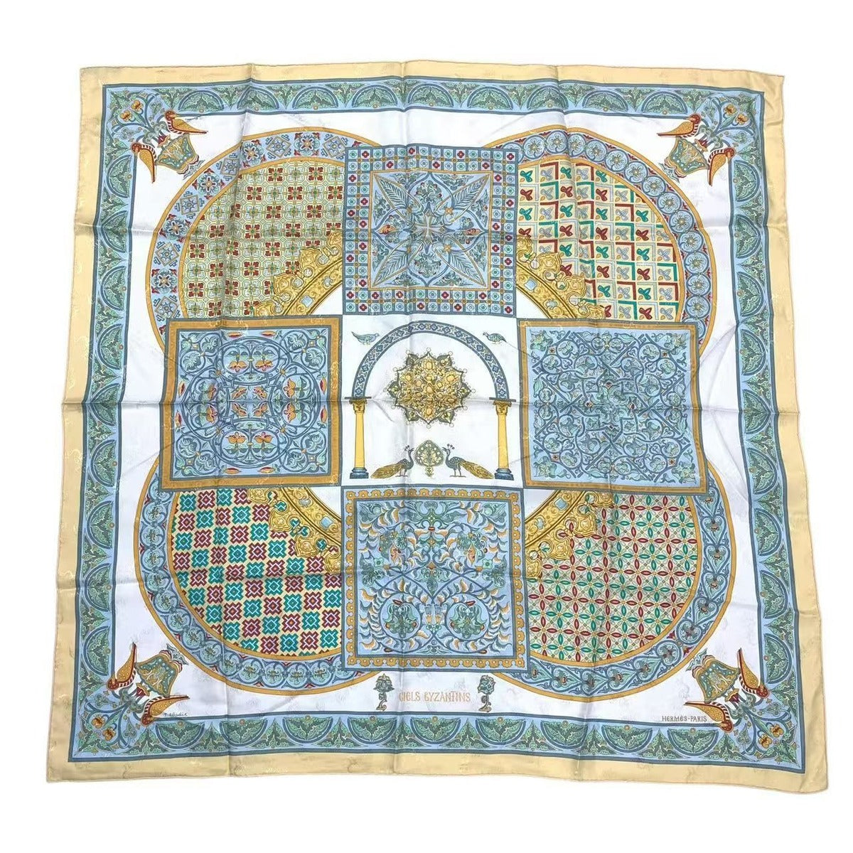 Hermes Scarf Carre 90 Ciels Byzantins Byzantine Sky Silk