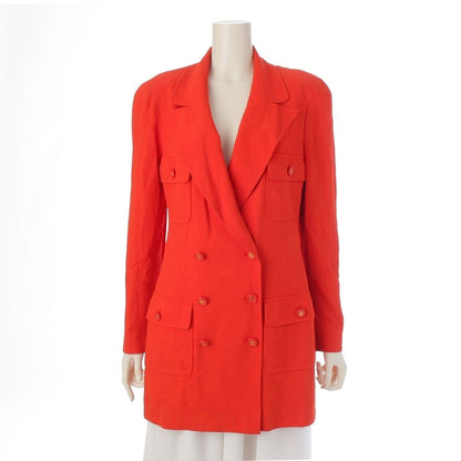Chanel CC Logo Double Tailored Jacket Red 40