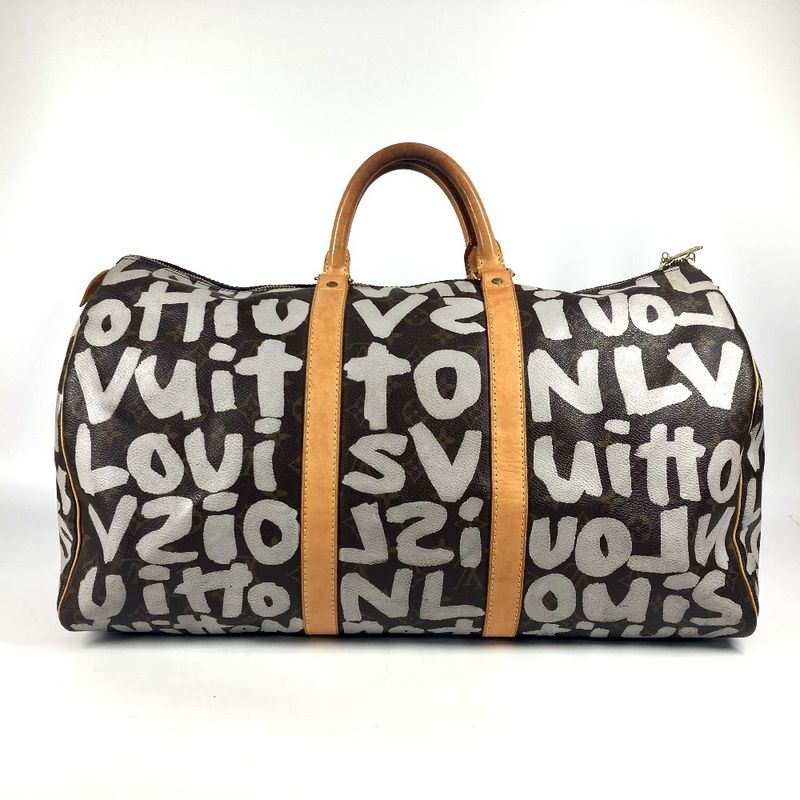 Louis Vuitton Boston Bag Keepall 50 M92197 Monogram Graffiti Canvas Brown