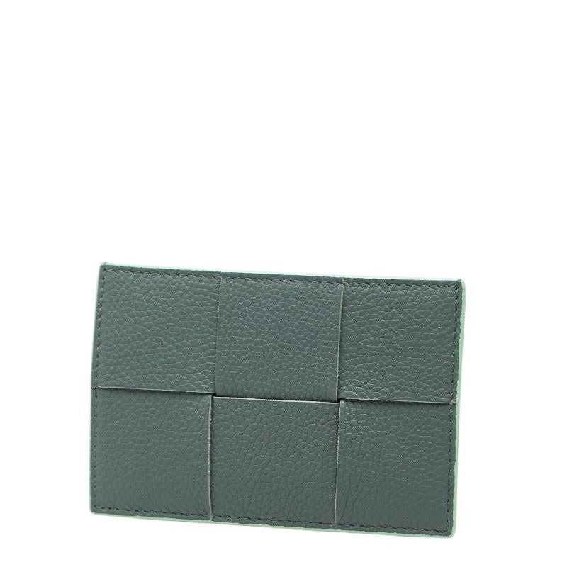 Bottega Veneta Maxi Intrench Card Case Light Green Leather