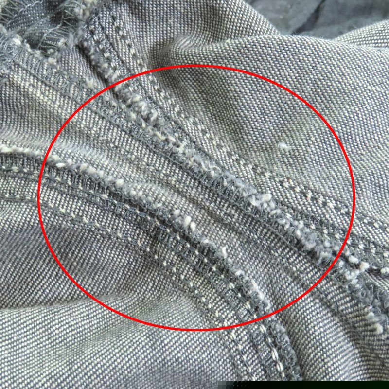 CHANEL Vintage 01P P17693 100% Cotton Coco Mark Rhinestone Coco Button Denim