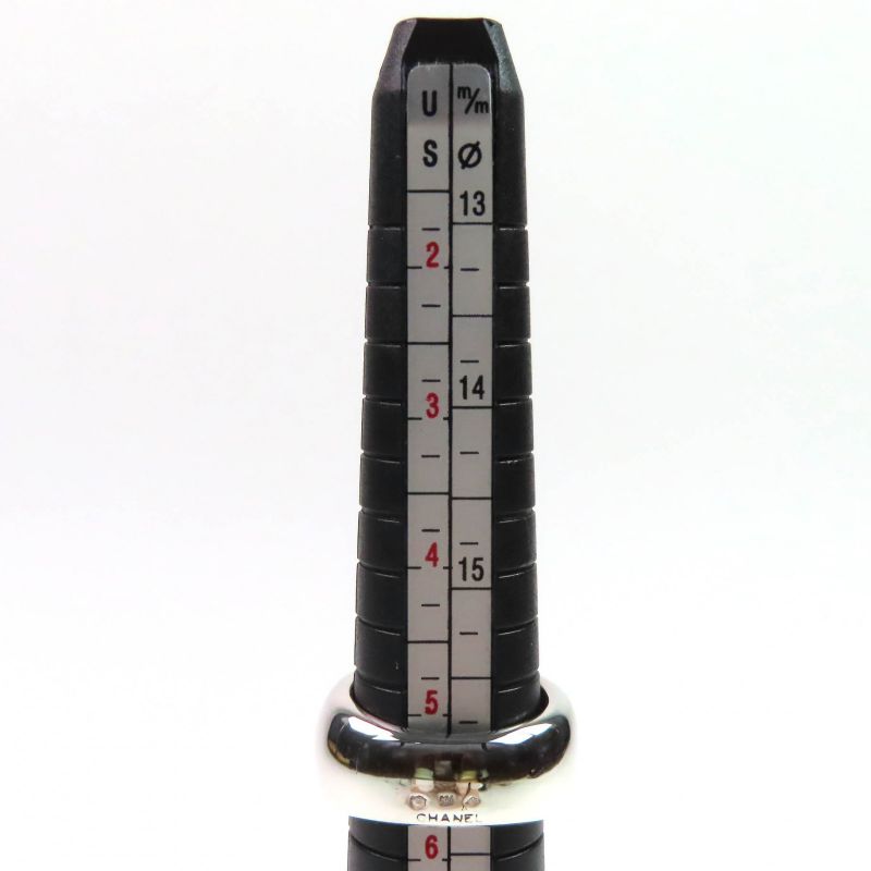 Chanel Sv925 Logo Engraved Wide Ring - Ring Accessory Silver Size Approx 11