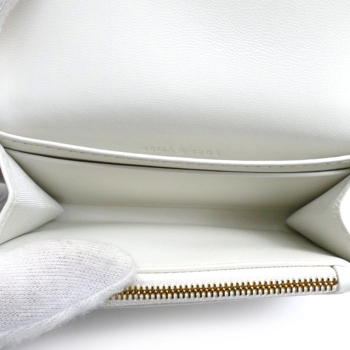 Christian DIOR Oblique 30 Montaigne Medium Wallet Coin Case White Gold S2300unrg