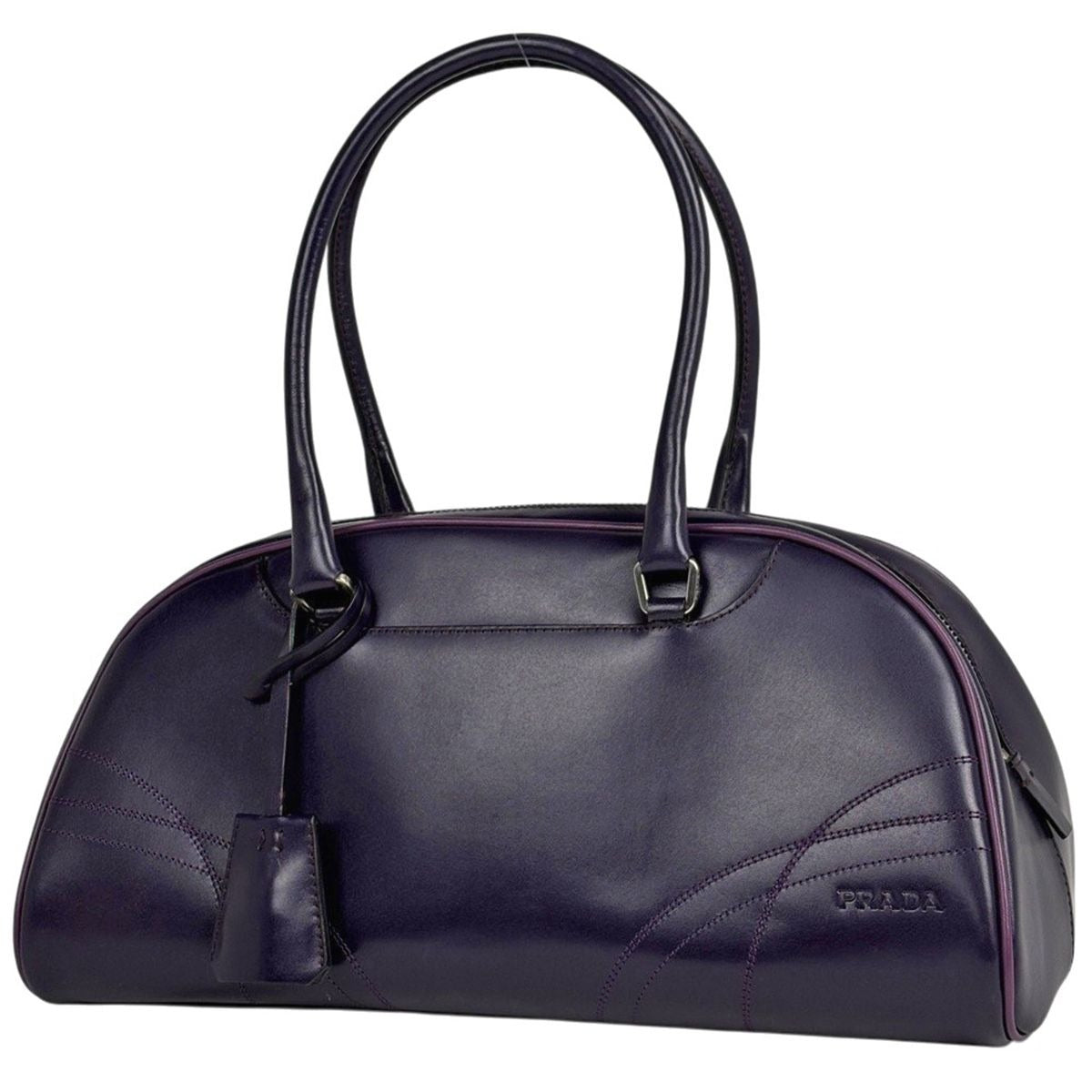 Prada Logo Bow Sling Bag Leather Purple