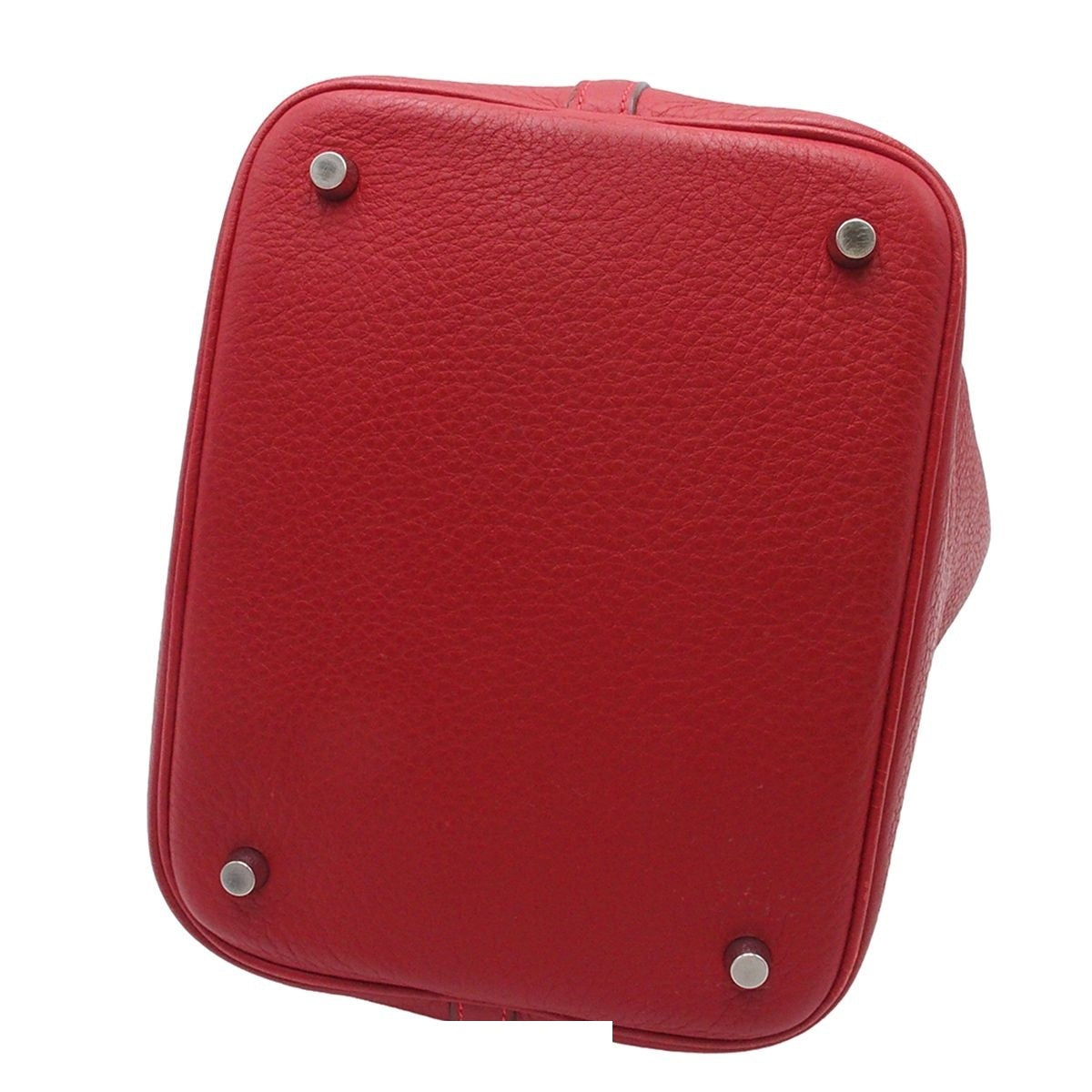 Hermes Picotin MM Rouge Vif Silver Taurillon Clemence Handbag — view 3