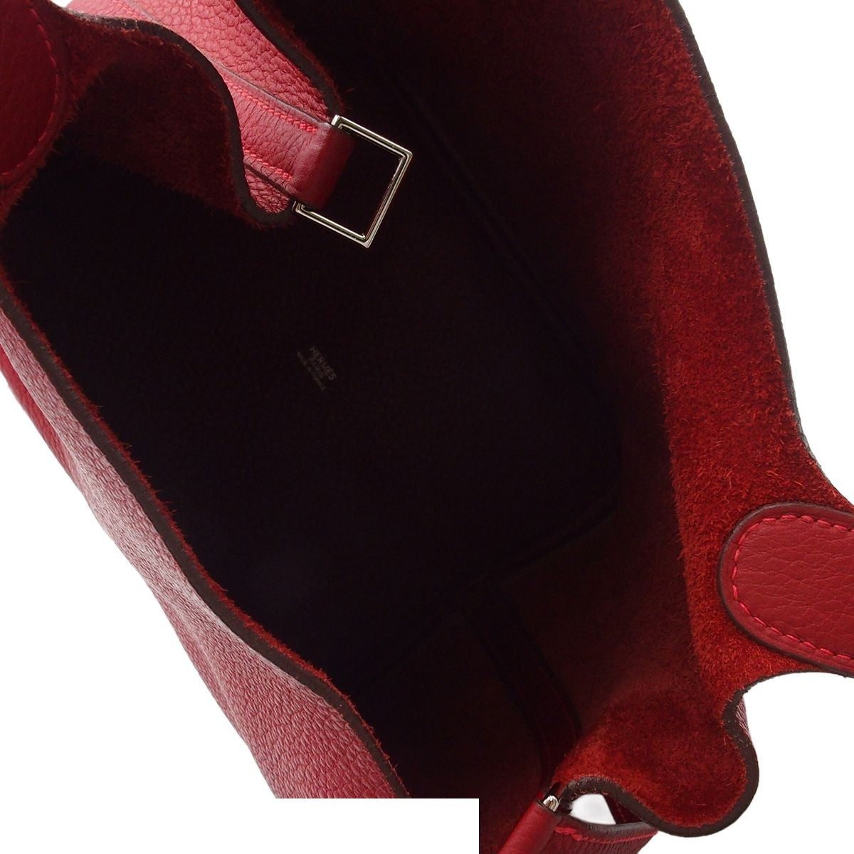 Hermes Picotin MM Rouge Vif Silver Taurillon Clemence Handbag — view 5