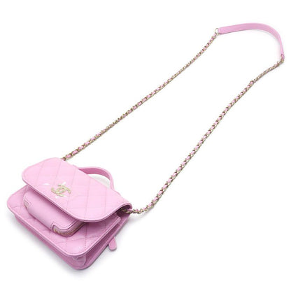 Chanel Affinity Matelasse Chain Wallet In Pink
