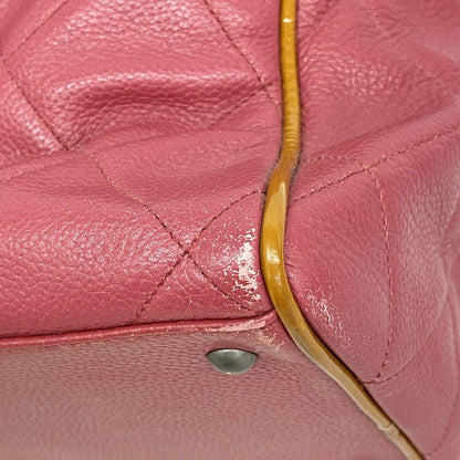 Chanel Boston Bag Matelasse Leather Patent Leather Pink Silver Hardware Men