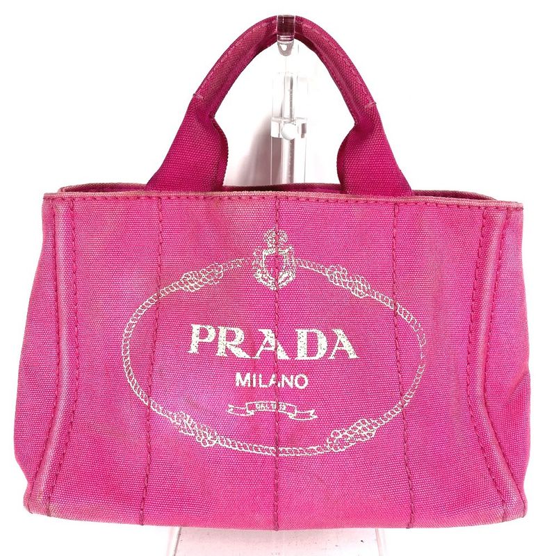 Prada Handbag Canapa Canvas Pink