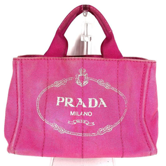 Prada Handbag Canapa Canvas Pink