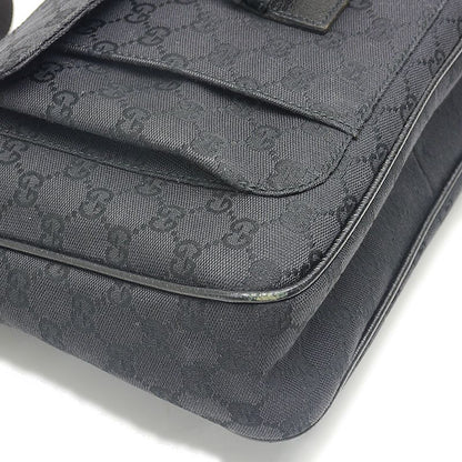 Gucci Shoulder Bag 114272 GG Canvas Black Crossbody