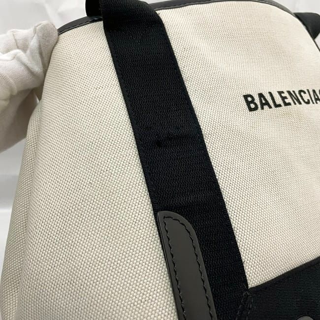 Balenciaga Tote Bag Navy Cabas Su Natural White Black
