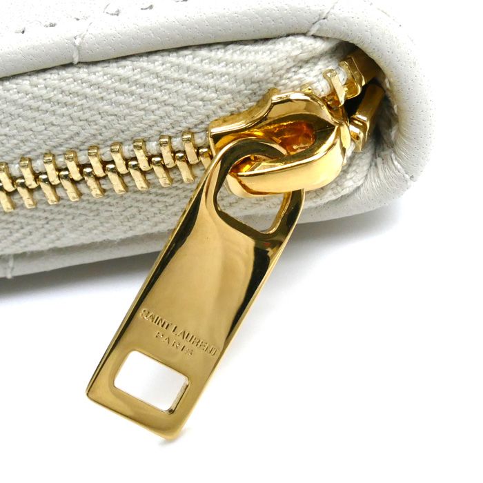 Saint Laurent Paris Cassandra Matelasse Coin Case Ivory 753788 Ladies Preowned