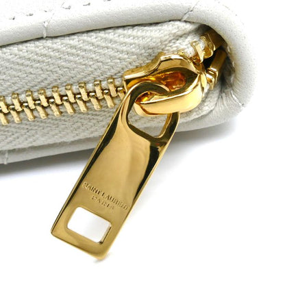 Saint Laurent Paris Cassandra Matelasse Coin Case Ivory 753788 Ladies Preowned