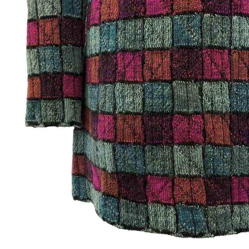 Chanel - Back Button Crew Neck Long Knit Dress - 36 - Multicolor - Women's
