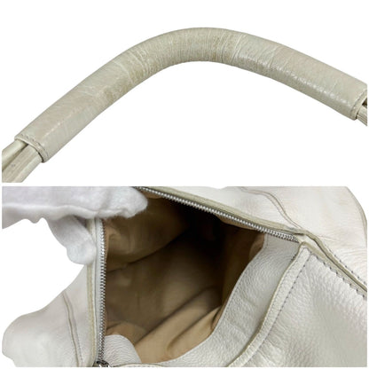 Bottega Veneta Shoulder Bag Leather White Hobo — view 7