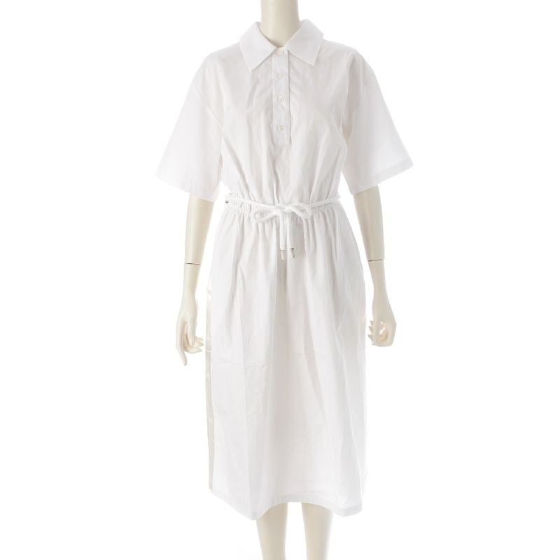 Prada Cotton Acetate Viscose Short Sleeve Long Switching Dress