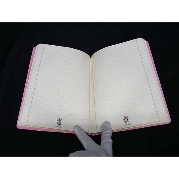 Gucci Disney Collaboration Daisy Duck GG Supreme Pattern Leather Notebook Brown — view 3