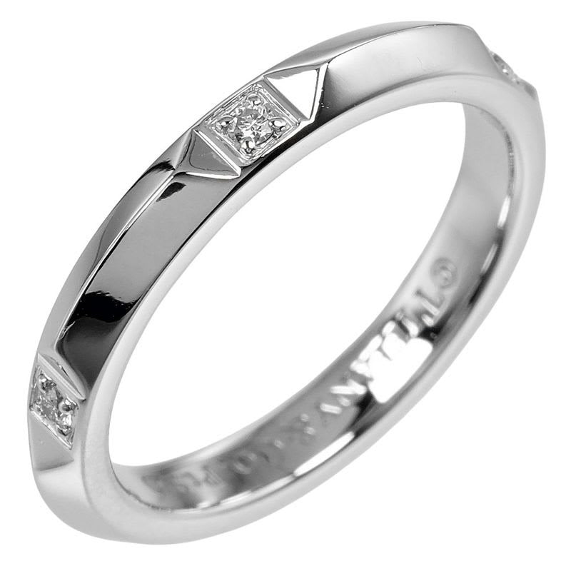 Tiffany & Co True Pt950 Platinum Diamond Size 7.5 4.4