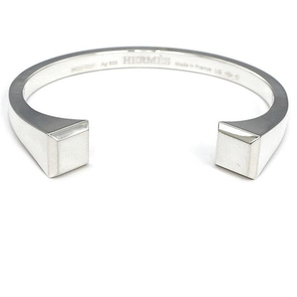 Hermes Bracelet Bangle Cour De Forge LG AG 925 SV Silver Jewelry