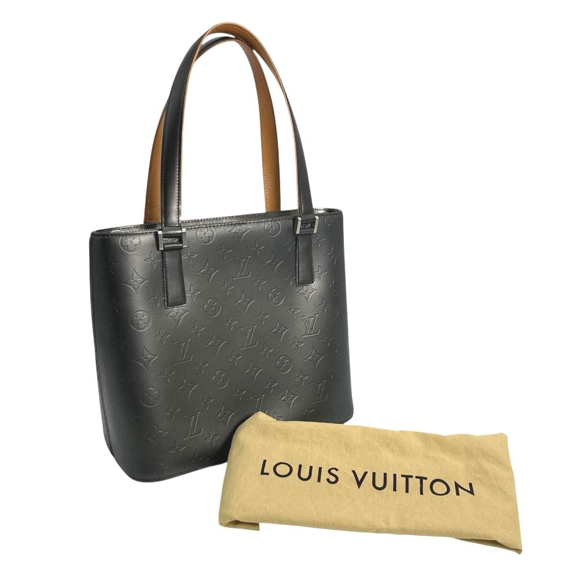 Louis Vuitton Monogram Matte Handbag Stockton Noir
