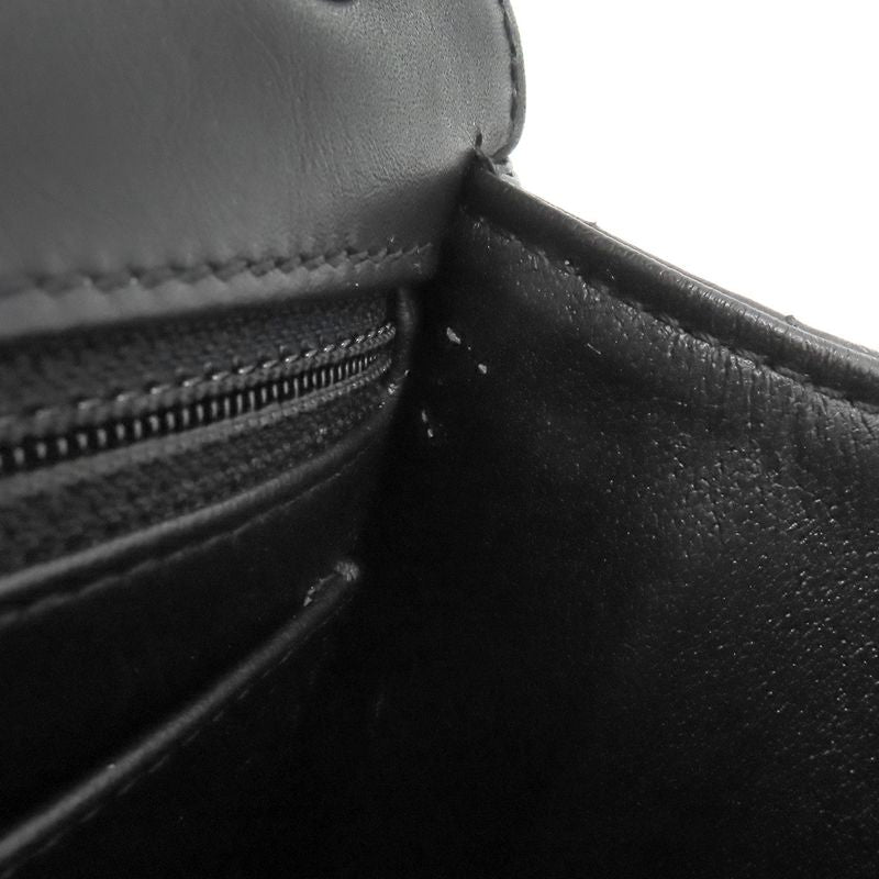 Chanel Shoulder Bag Chevron 2.55 20 Leather Black Silver Hardware Black W Chain