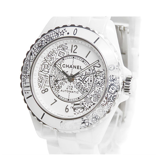 Chanel J12 20 White Ceramic SS Diamond World Book Limited 38 Watch