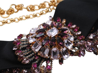 Dolce & Gabbana Crystal Plated Belt Gold Purple Pink — view 4