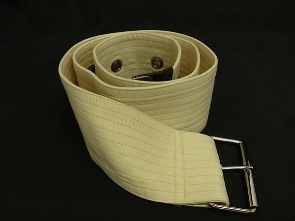 Louis Vuitton Canvas Silver Hardware Wide Belt Ladies Ivory Fc6094