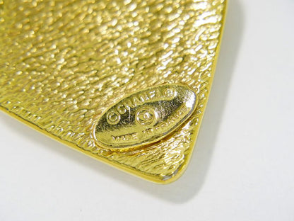 Authentic Chanel Coco Mark Necklace Pendant GP Gold Plated Accessories Jewelry