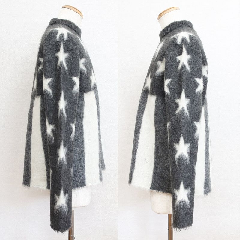 Louis Vuitton American Flag Mohair Knit Sweater - Gray X White Rm192