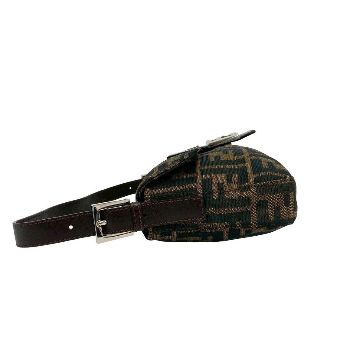 Fendi Mamma Bucket Zucca FF Logo Pattern Canvas Leather Shoulder Bag Brown — view 5