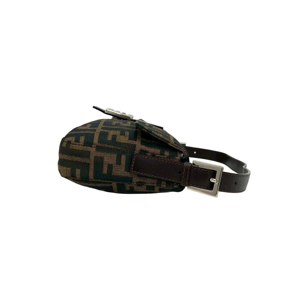 Fendi Mamma Bucket Zucca FF Logo Pattern Canvas Leather Shoulder Bag Brown — view 6