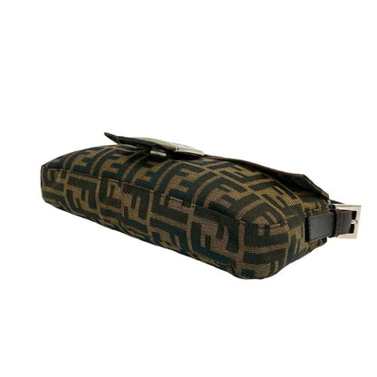Fendi Mamma Bucket Zucca FF Logo Pattern Canvas Leather Shoulder Bag Brown — view 8