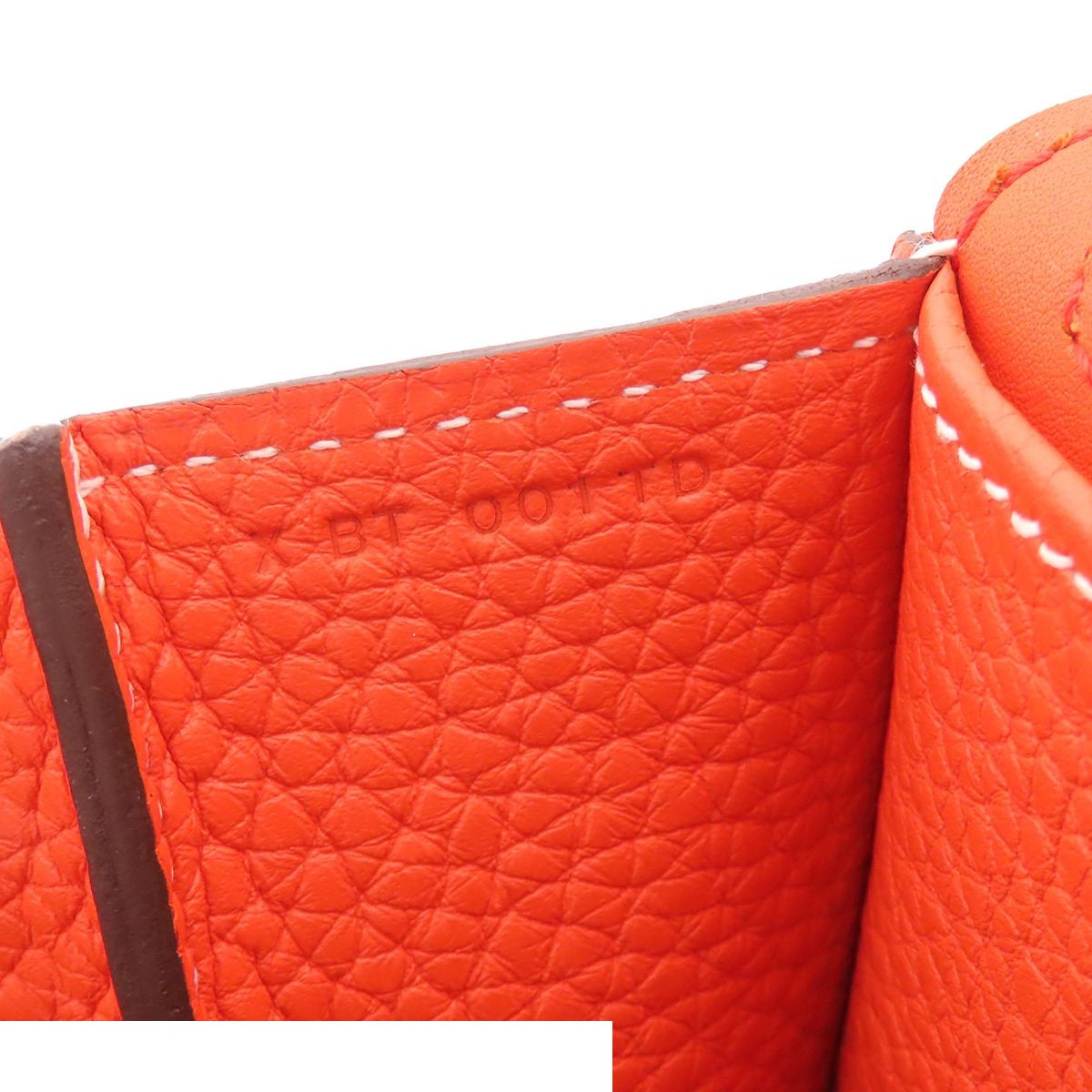 Hermes Halzan 31 Orange Poppy Silver Taurillon Shoulder Bag — view 7