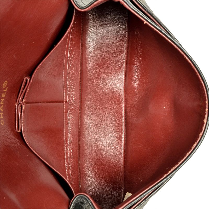 Chanel Matelasse 25 W Flap Chain Shoulder Bag Lambskin Black Gold Hardware Coco