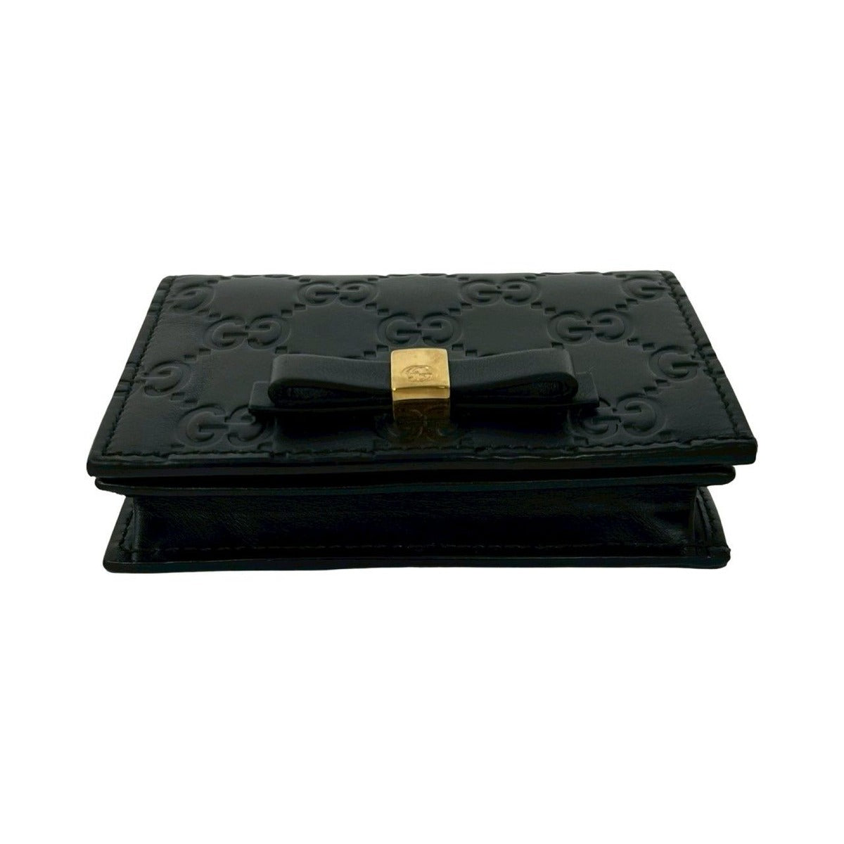 Gucci Guccissima GG Logo Ribbon Motif Leather Card Case — view 6