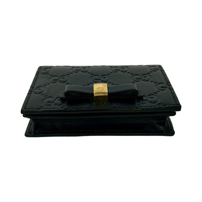 Gucci Guccissima GG Logo Ribbon Motif Leather Card Case — view 6