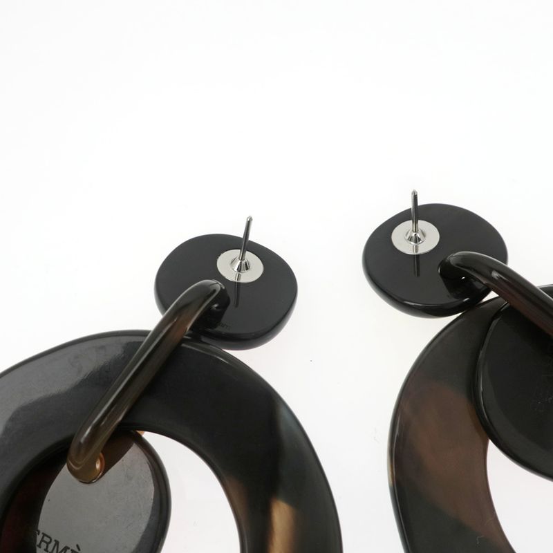 Hermes Amulet Lacquer-gm Earrings Buffalo-horn Multicolor-svhardware